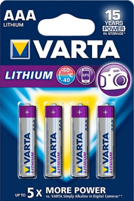 Varta Batteri AAA Lithium i gruppen BATTERIER / VRIGA BATTERIER / AA / AAA / 9V - BATTERIER hos TH Pettersson AB (30-VAR 6103)